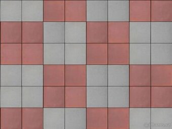 Velkoplošná zámková dlažba 40x40 a 30x30červená - 4