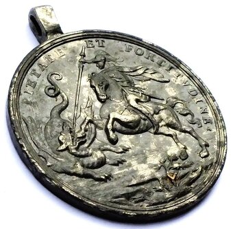 Rusko,Petr I. Veliký, medaile b.l.,Bitva u Poltavy 1709, cín - 4