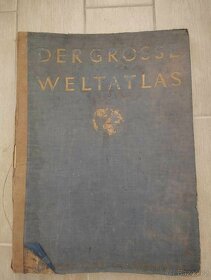 Atlas světa, velký, Německo 1935 + pár starých map - 4