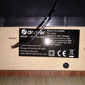 Gramofon Denver VPR-190 hnědý - 4