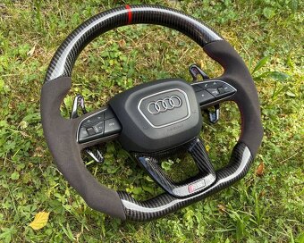 AUDI VOLANT KARBON - ALKANTARA - CERVENE ŠITIE - 4