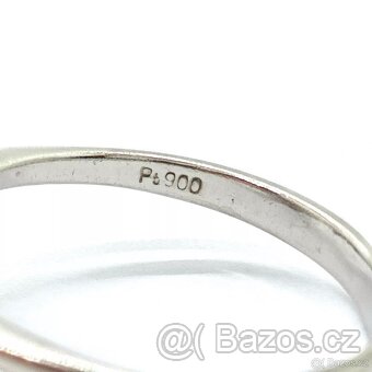 LUXUSNÍ PLATINOVÝ DIAMANTOVÝ PRSTEN S RUBÍNEM - 4