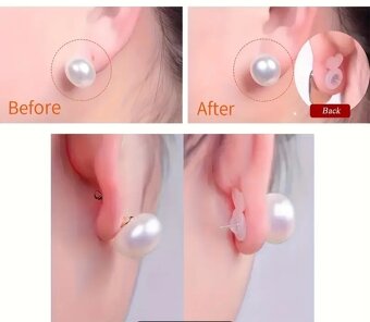 Silikonové podpěry pro těžké náušnice - 25 ks - 4