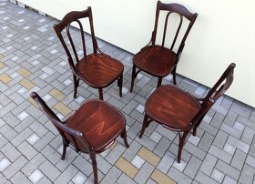 Jídelní celodřevěné židle THONET po renovaci 4ks - 4