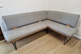 Nová jídelní lavice světle/tmavě šedá 210x154 cm - 4