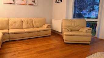 Kožená rohová sedací souprava - 4