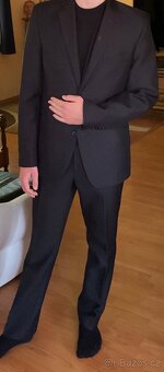 Pánský černý oblek (sako + kalhoty) - 4