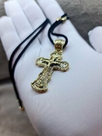 Zlatý přívěsek Ortodoxní křížek 585/14Karat - 4