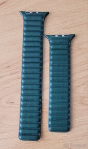 Apple watch 45mm zelený kožený řemínek - 4
