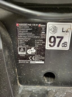 Prodám vysokotlaký čistič Parkside PHD 170 A1 - 4
