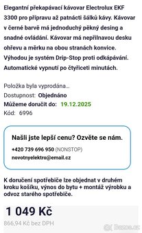 Kávovar Electrolux EKF 3300 - 4