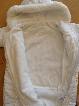 Zimní  kombinéza - bílá, zlaté hvězdičky (80/86) - 4