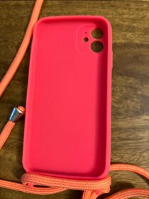 Silikonový obal se šňůrkou na iPhone XR-neonově růžový NOVÝ - 4