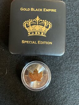 1 Oz stříbrná mince Maple Leaf Gold Black Empire 2022 - 4