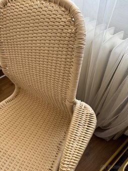 IKEA STIGBYGEL otočná židle s područkami, béžová/bílá - 4
