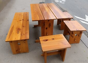 S DOVOZEM jídelní set masiv. stůl, lavice a 3 stoličky židle - 4