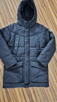 Dětský zimní černý kabát vel.140 - 4