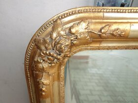 Barokní zrcadlo zlacené ze zámku - 4