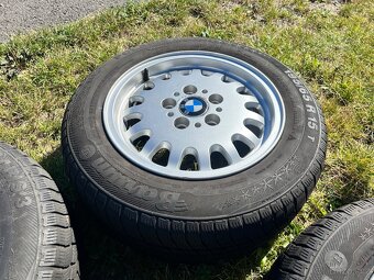 Alu disky 5x120 r15 BMW e36 zimní pneu 195/65 r15 - 4