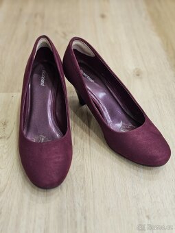 Vínové boty na podpatku, vel. 40 - 4