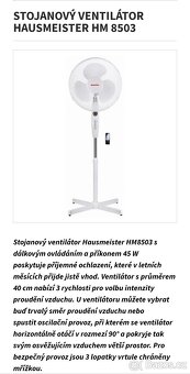 Stojanový ventilátor HAUSMEISTER-NOVÝ. - 4