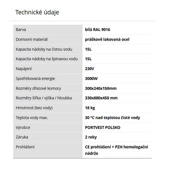 Mobilní dřez s ohřívačem Sanitobi UM1BPb - 4