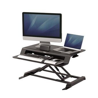 Fellowes Lotus Black LT Sit Stand Workstation - 4