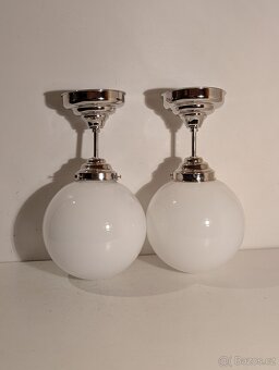 1x stropnice, nikl mosaz, lustr, velká opálová koule, až 4ks - 4