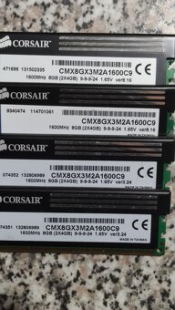Ram 4GB 8GB 16GB DDR3 1600 CL9 více ks - 4