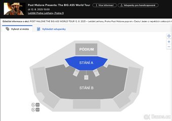 Post Malone | stání A | 6 lístků | 12. srpen Praha Letňany - 4