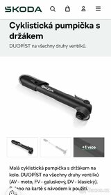 Cyklistická pumpička ŠKODA s držákem
- 4