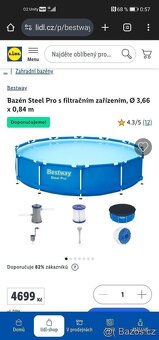 Bazén - průměr 3,66 m x 0,84 m - NOVÝ KOMPLETNÍ - 4