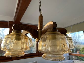 Dubový lustr, 2 nástěnné lampy - AKCE doprava - 4