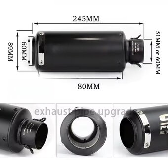 SC Project sportovní koncovka výfuku univerzální černá 51mm - 4