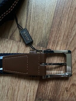 Nový pánský pružný opasek Bandi - modrý s pruhy, L/XL - 4