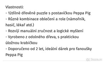 Dřevěné puzzle Peppa Pig - 4