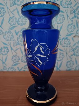 Modrá skleněná váza - 4