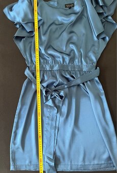 Petrolejové saténové šaty Topshop vel. XS - 4