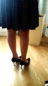 Nové černé špičaté lodičky - aligátor, vel. 38 - 4