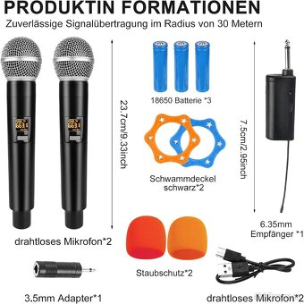 sada duálních bezdrátových mikrofonů - 4