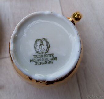 Starožitná pozlacená porcelánová sada Tři grácie - 4