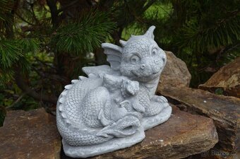 Zahradní dekorace- Dráčci maminka s miminkem - 4