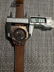 pánské designové měděné hodinky s koženým páskem - 4