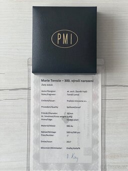Zlato / zlatá a stříbrná mince Marie Terezie proof - 4