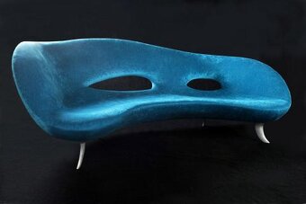 Pohovka designová modrá - 4