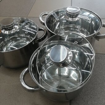 Hrnce sada nerez nádobí 8dilu velký objem indukce atd. - 4