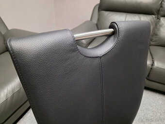 Nová 6x kožená židle značková NIEHOFF černá - 4