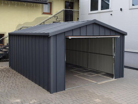 Plechová garáž TOPLINE 4x5m, falcovaný plech - 4