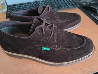 Kožené semišové polobotky Kickers - 4