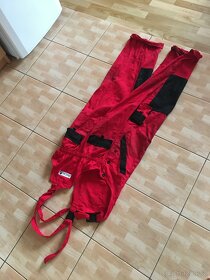 Červené Montérky / pracovní kalhoty / velikost L - 4